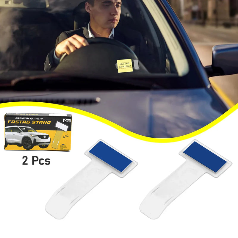 Windscreen Cardholder, Fastag Stand, Transparent Ticket Holder Car (2 Pc Set)