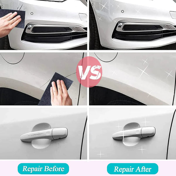 Nano Magic Car Scratch Remover Cloth, Multipurpose Scratch Repair Cloth, Cloth For Car Paint Scratch Repair, Easy To Repair Slight Scratches On The Surface Polishing Repeatable Use For All Kinds Of Car (45 ML Repair Solution, 2 Gloves, 2 Nano Cloth)