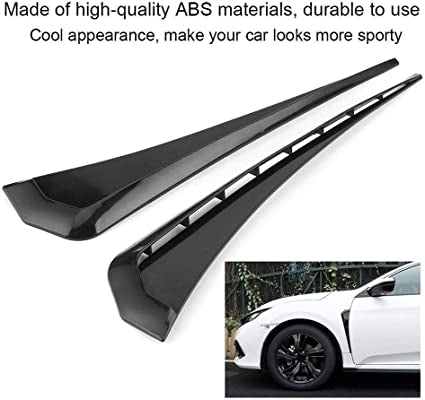 Matt Black Car Air Outlet Fender,Universal Car Fender Vent Cover Stickers Decorative Strip Fit