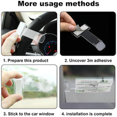Windscreen Cardholder, Fastag Stand, Transparent Ticket Holder Car (2 Pc Set)