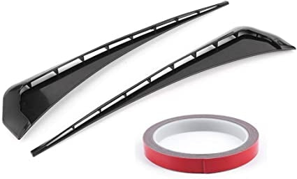 Glossy Black Car Air Outlet Fender,Universal Car Fender Vent Cover Stickers Decorative Strip Fit