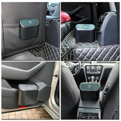 Mini Car Trash Can With Lid, Waterproof Car Trash Bin Storage Box (1 Pc)