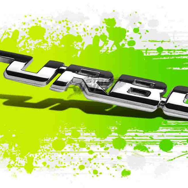 1 Pc Car 3D TURBO Chrome Logo Aluminium Alloy Metal Emblem Badge Sticker Decal Red New