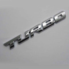 1 Pc Car 3D TURBO Chrome Logo Aluminium Alloy Metal Emblem Badge Sticker Decal Red New