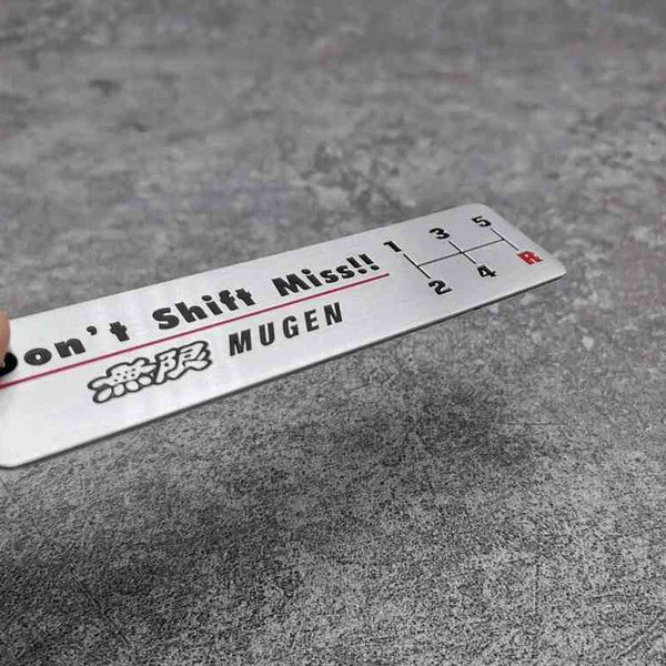 1 Pc Mugen/Wolf Don't Shift Miss! Aluminum Alloy Vip Racing Badge Decals Car Body Sticker Emblem