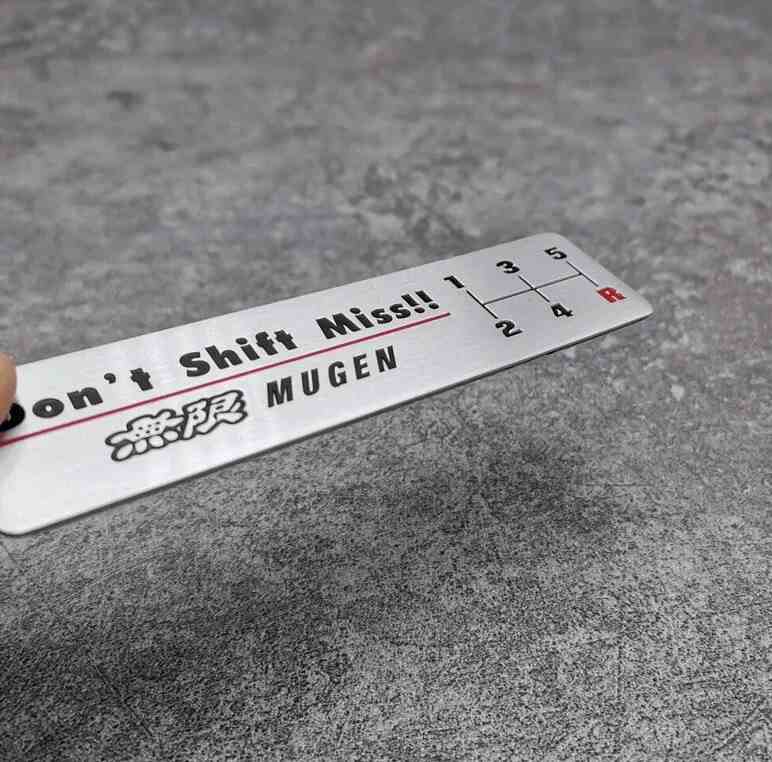 1 Pc Mugen/Wolf Don't Shift Miss! Aluminum Alloy Vip Racing Badge Decals Car Body Sticker Emblem