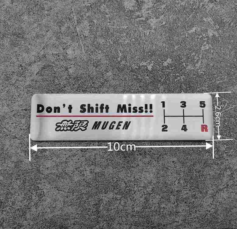 1 Pc Mugen/Wolf Don't Shift Miss! Aluminum Alloy Vip Racing Badge Decals Car Body Sticker Emblem
