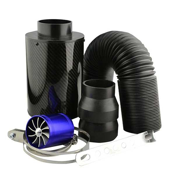 1 Set Car Air Filter Intake Modification High Flow of Pure Carbon Fiber Air Black