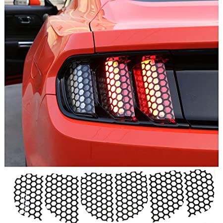 1 Set Car Rear Tail Light Lamp Stickers Honeycomb Type Decal Replacement Black for Ford Mustang 2015-2017