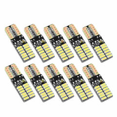 10 Pcs Canbus White T10 W5W 24 4014-Surface Mount Device-LED Car Light Bulbs Wedge Lamp 2825 194