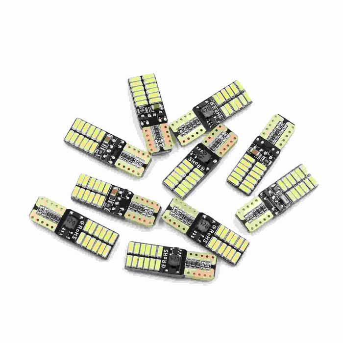 10 Pcs Canbus White T10 W5W 24 4014-Surface Mount Device-LED Car Light Bulbs Wedge Lamp 2825 194