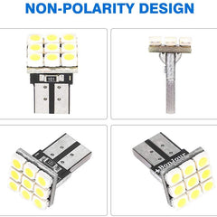 10 Pcs T10 9LEDS BLUE Car Interior LED Bulbs Instrument Lights License Plate Reading Light Width Lamp DC 12V