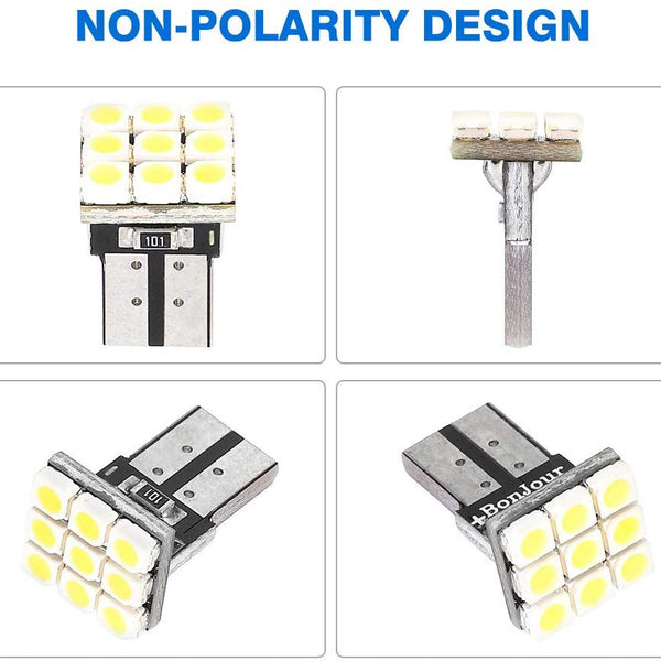 10 Pcs T10 9LEDS BLUE Car Interior LED Bulbs Instrument Lights License Plate Reading Light Width Lamp DC 12V