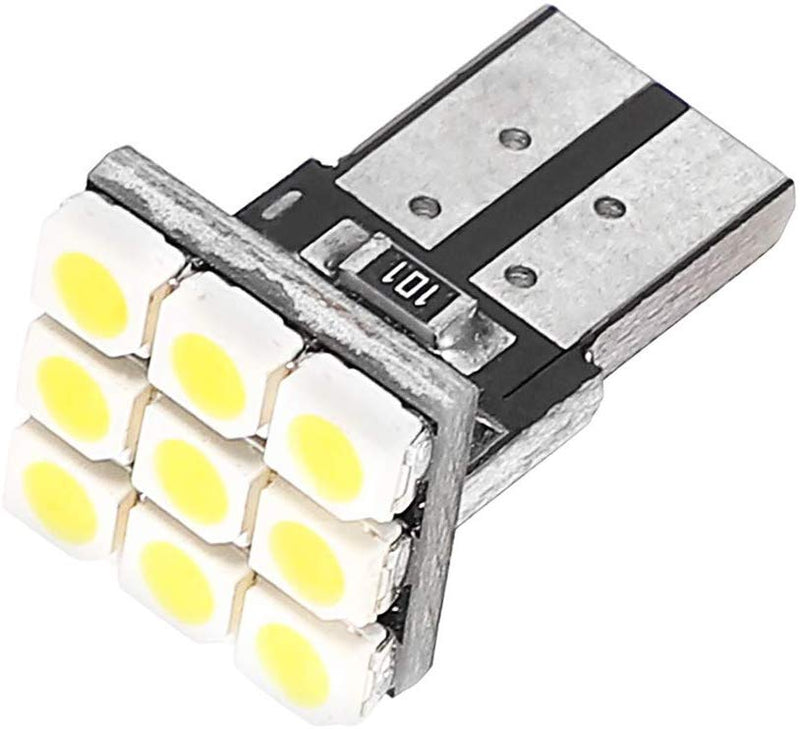 10 Pcs T10 9LEDS BLUE Car Interior LED Bulbs Instrument Lights License Plate Reading Light Width Lamp DC 12V