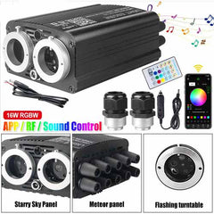 1000* Fiber Optic RGBW LED Car Shooting Meteor Star Roof Headliner Light Kit 16W
