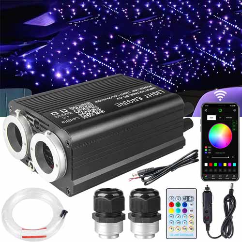 1000* Fiber Optic RGBW LED Car Shooting Meteor Star Roof Headliner Light Kit 16W