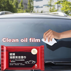 Car Glass Oil Film & Leather Cleaning Wipes High Clarity Windshield Restorer & Multi-Surface Cleaner Interior & Exterior Wipes