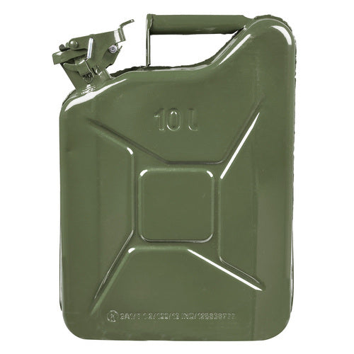 10L Litre Metal Fuel Jerry Gerry Can Petrol Diesel Liquid Tank Army Green