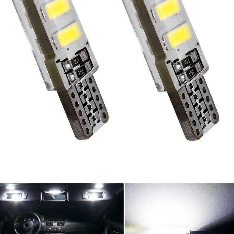 10pc White T10 6 SMD 5W CANBUS ERROR FREE Silica Silicone 194 168 LED Light Bulbs