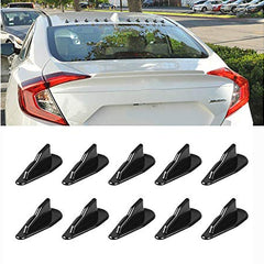 10pcs Black Universal Vortex Generators Style Auto Roof Adhesive Shark Fin Decoration for Any Cars