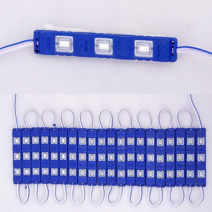 10pcs 3 LED SMD Blue Light 18W 1573LM 180 Degrees 5730 Injection Module Light Strip DC 12V