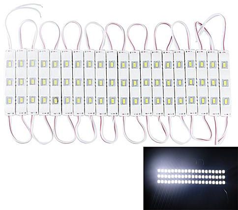 10pcs 3 LED SMD White Light 18W 1573LM 180 Degrees 5730 Injection Module Light Strip DC 12V