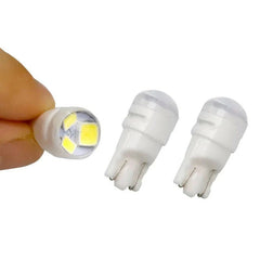 10Pcs New Ceramics T10 W5W LED Bulbs Wedge Parking Bulbs Car Dome Reading Lamps WY5W 168 501 2825 Auto Turn Side Light White