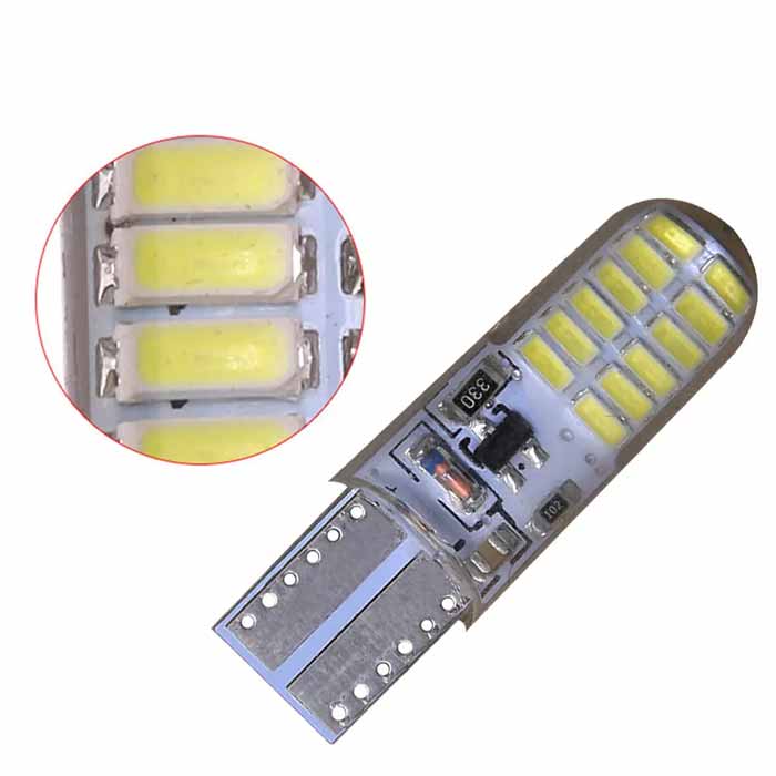 10PCS T10 194 168 LED Strobe Flash Dilicon Gel Light 24LED Bright Light Bulb