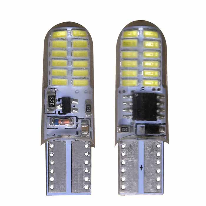 10PCS T10 194 168 LED Strobe Flash Dilicon Gel Light 24LED Bright Light Bulb