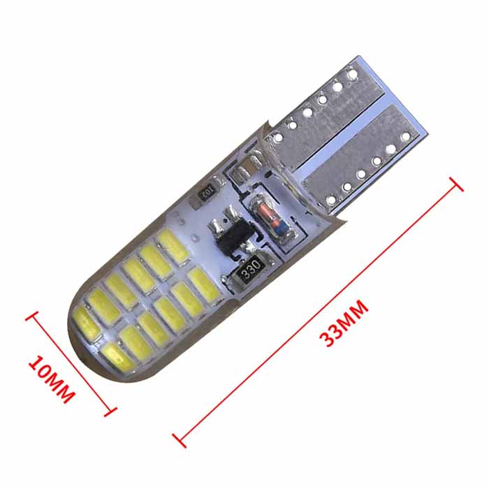 10PCS T10 194 168 LED Strobe Flash Dilicon Gel Light 24LED Bright Light Bulb