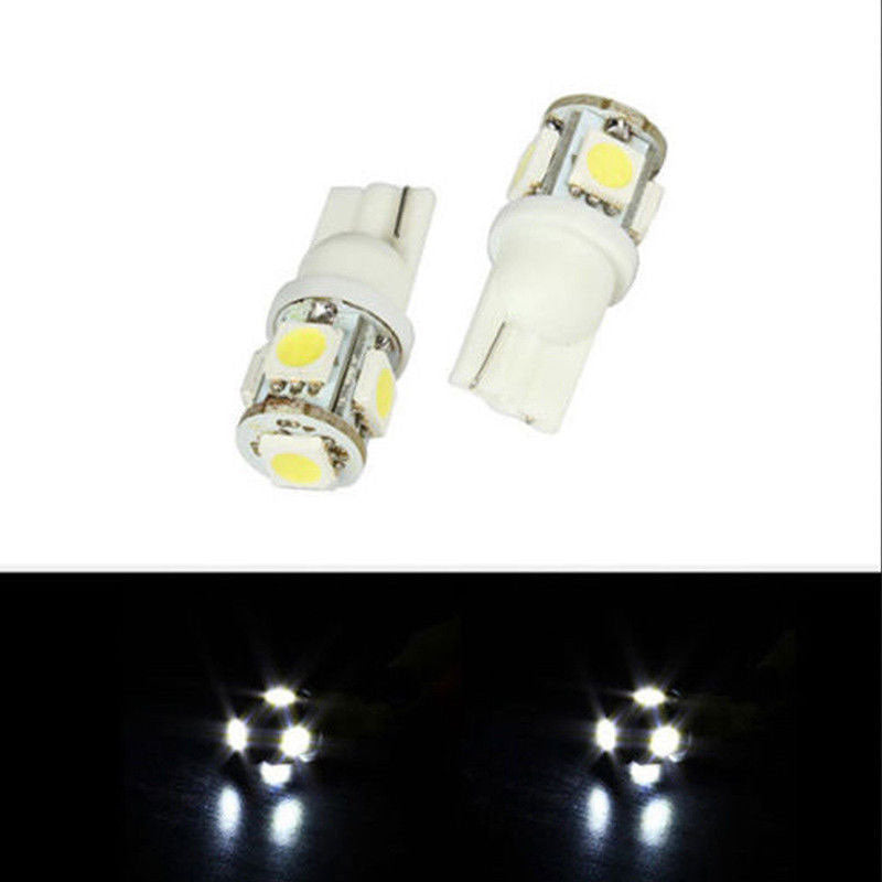 10pcs T10 5 SMD White 5050 W5W Car Interior Side Wedge Bulbs Clearance lamp(1003)