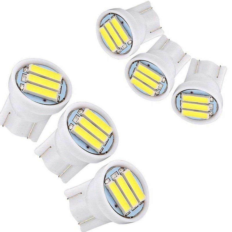 10pcs T10 White 3 SMD 7020 LED 1W W5W Car Interior Side Wedge Bulbs Clearance lamp(1007)
