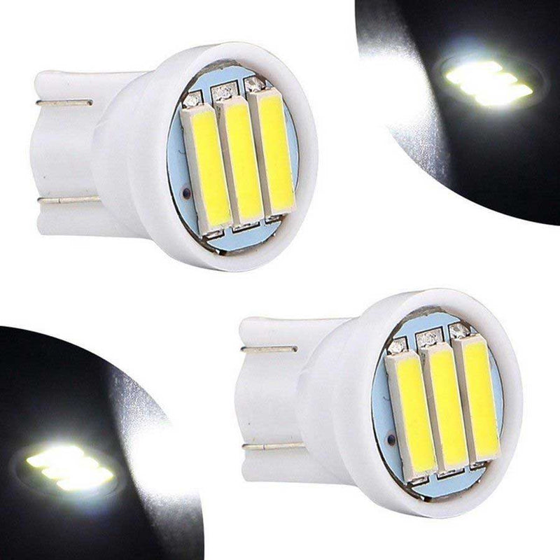 10pcs T10 White 3 SMD 7020 LED 1W W5W Car Interior Side Wedge Bulbs Clearance lamp(1007)