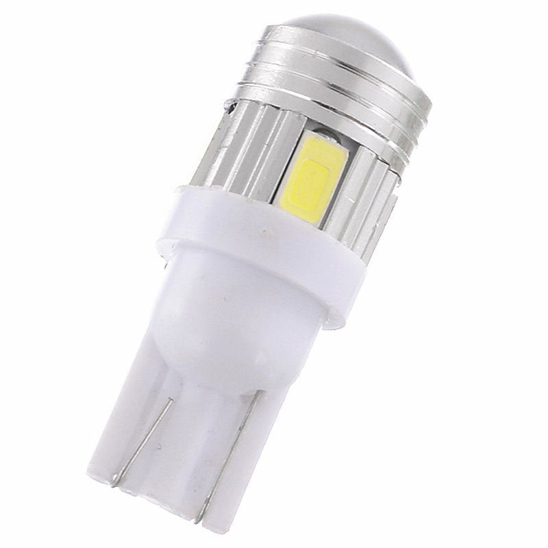 10pcs T10 White 6 SMD 5630 LED W5W Projector Car Interior Side Wedge Bulbs Clearance lamp(1008)