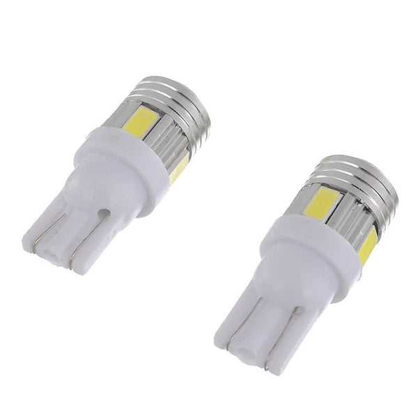 10pcs T10 White 6 SMD 5630 LED W5W Projector Car Interior Side Wedge Bulbs Clearance lamp(1008)