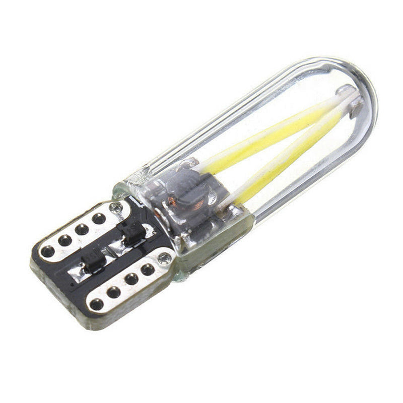 10pcs T10 White Glass 194 168 W5W COB LED Car CANBUS Glass License Plate Light Bulb White