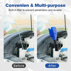 Car Universal Fuel Funnel With Hose & Filter Anti Spill Liquid Transfer Tool