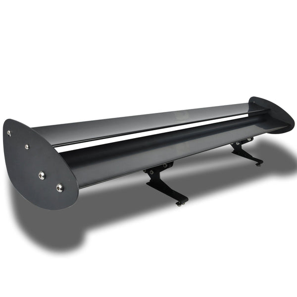 110CM 43'' Hatchback Black Universal Aluminum Adjustable Double Deck GT Rear Wing Spoiler