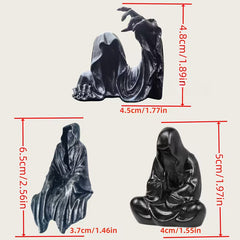 Grim Reaper Rocking Chair Figurine Cute Gothic Mini Statue For Car Dashboard Bookshelf, Desk & Home Decor Funny Resin Shelf Sitter  Gothic Decoration
