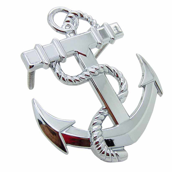 Front Grill Silver Anchor 3D Car Emblem Tuning Metal Logo Badge