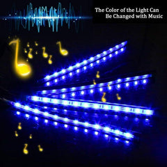 4 X 12LED Car Auto Interior Atmosphere Light Lamp Decoration With Remote Controller