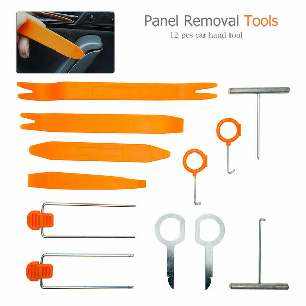 12Pcs Car Audio Door Clip Panel Trim Dashboard Kit Radio CD Removal Pry Tool Set