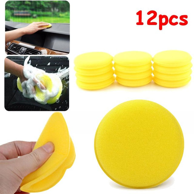 12pcs Car Waxing Polish Foam Sponge Wax Applicator Cleaning Detailing Pads
