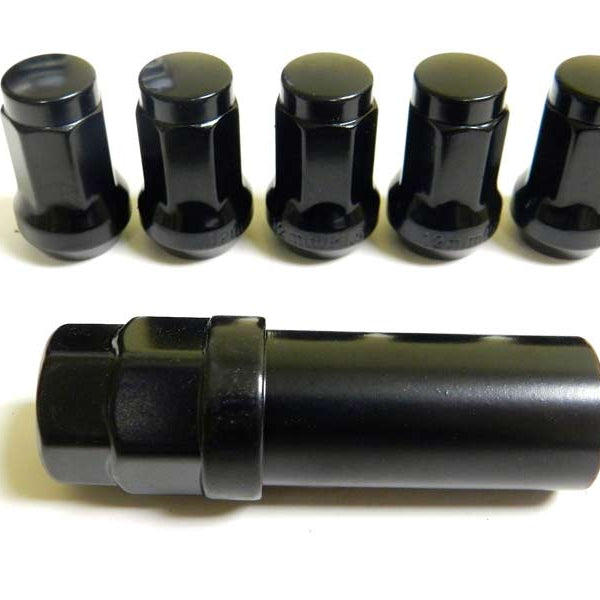 16 Pcs M12x1.5mm Black Security Locking Heptagon Closed Ended Lug Nuts for Car