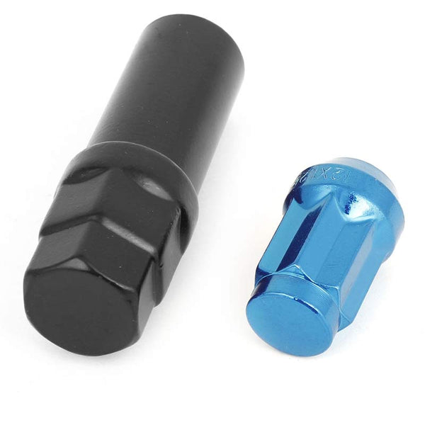 20 Pcs M12x1.5mm Blue Security Locking Heptagon Closed Ended Lug Nuts for Car