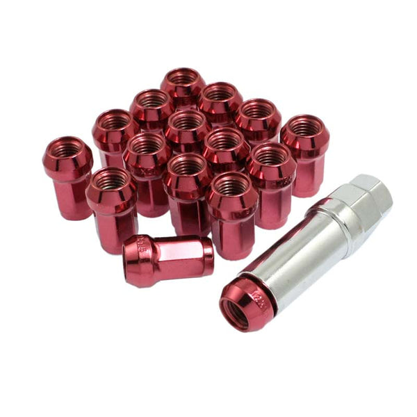 20 Pcs M12x1.5mm Red Security Locking Heptagon Closed Ended Lug Nuts for Car