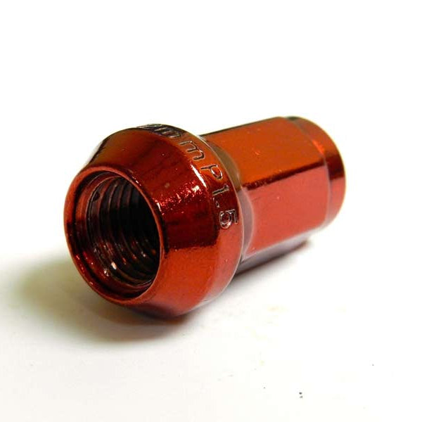 16 Pcs M12x1.5mm Red Security Locking Heptagon Closed Ended Lug Nuts for Car