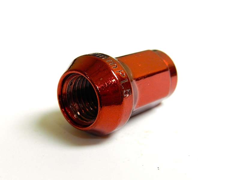16 Pcs M12x1.5mm Red Security Locking Heptagon Closed Ended Lug Nuts for Car