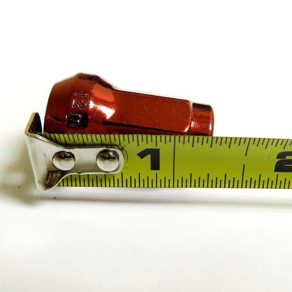 16 Pcs M12x1.5mm Red Security Locking Heptagon Closed Ended Lug Nuts for Car