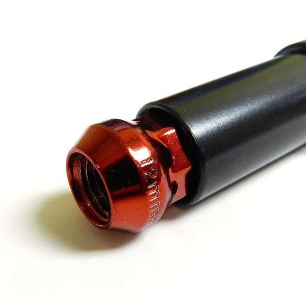16 Pcs M12x1.5mm Red Security Locking Heptagon Closed Ended Lug Nuts for Car